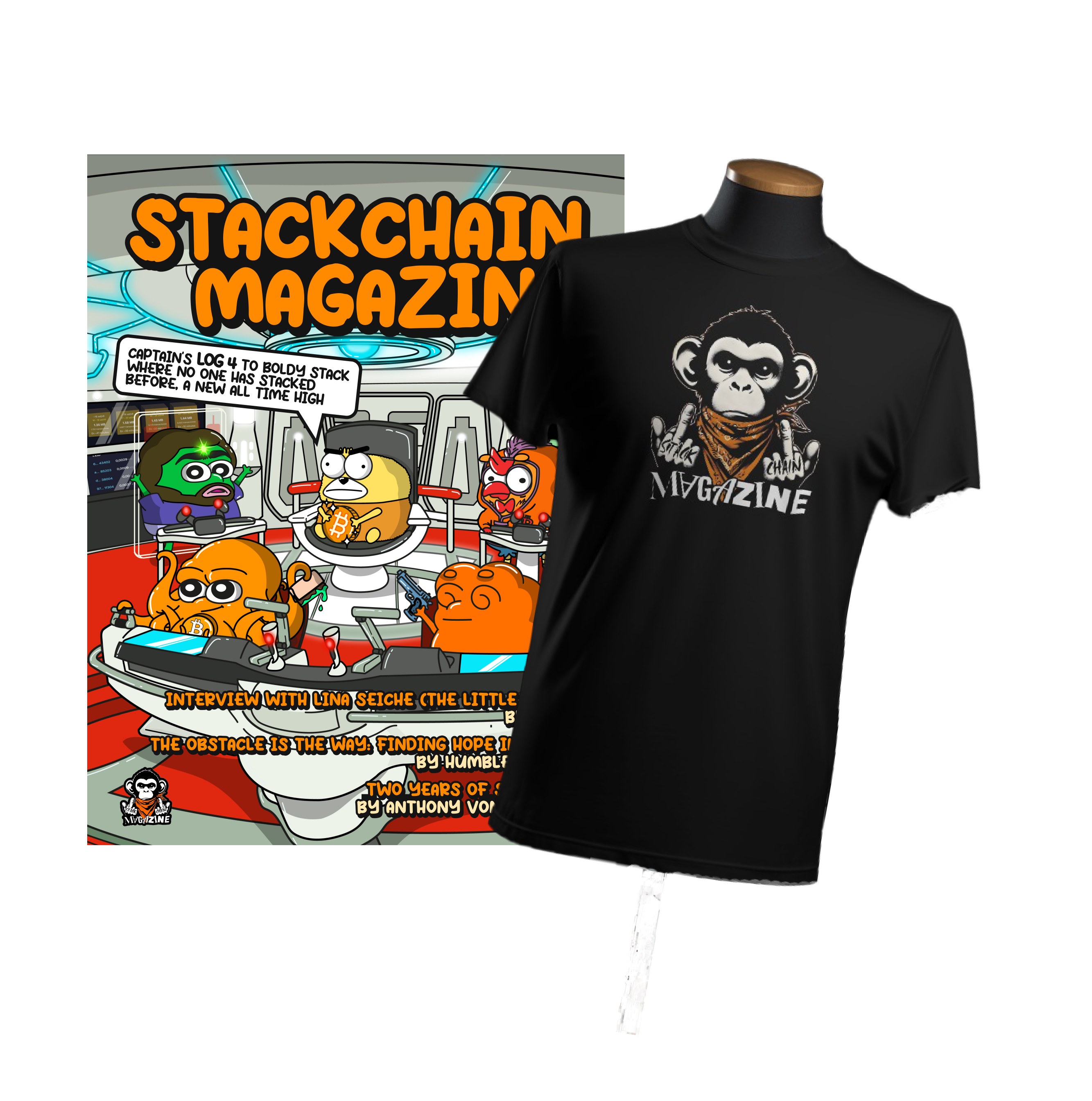 Stackchain Magazine Log 4 & Beef the Monki T Combo